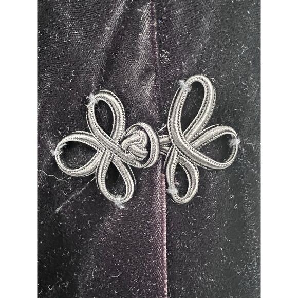 Vintage 90s Robyn’s & Diane Dark Red Velvet Maxi Pencil Skirt Asian Detail 5 - Picture 3 of 6